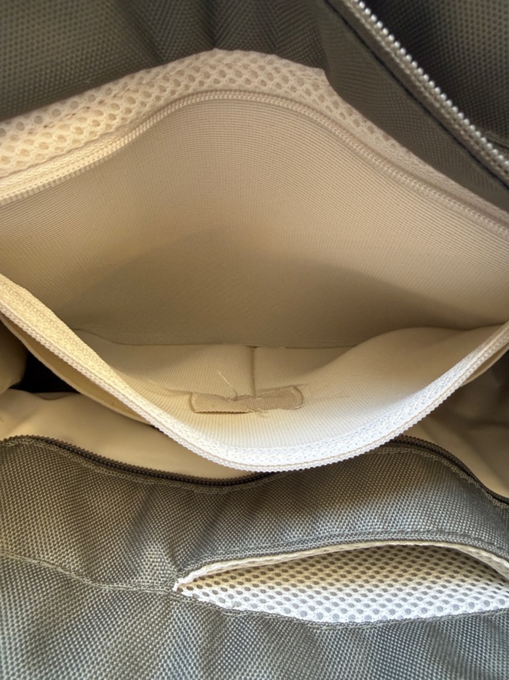 Canvelle Boxy Crossbody Tote: small, color: olive. MASHINE WASHABLE - Picture 9 of 12